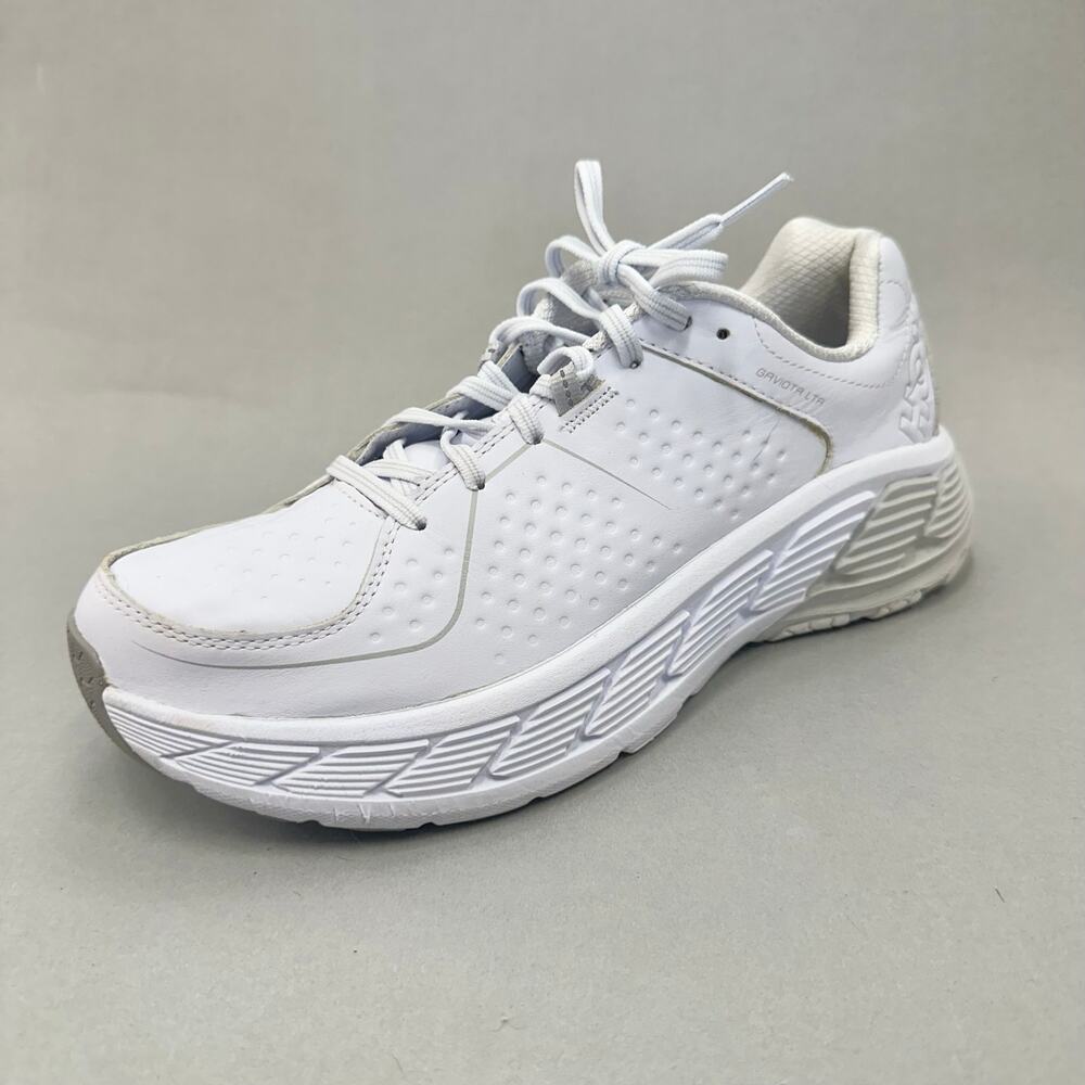 Hoka One One‎ Gaviota Leather Trail Running Shoe Sneaker All White Size 9